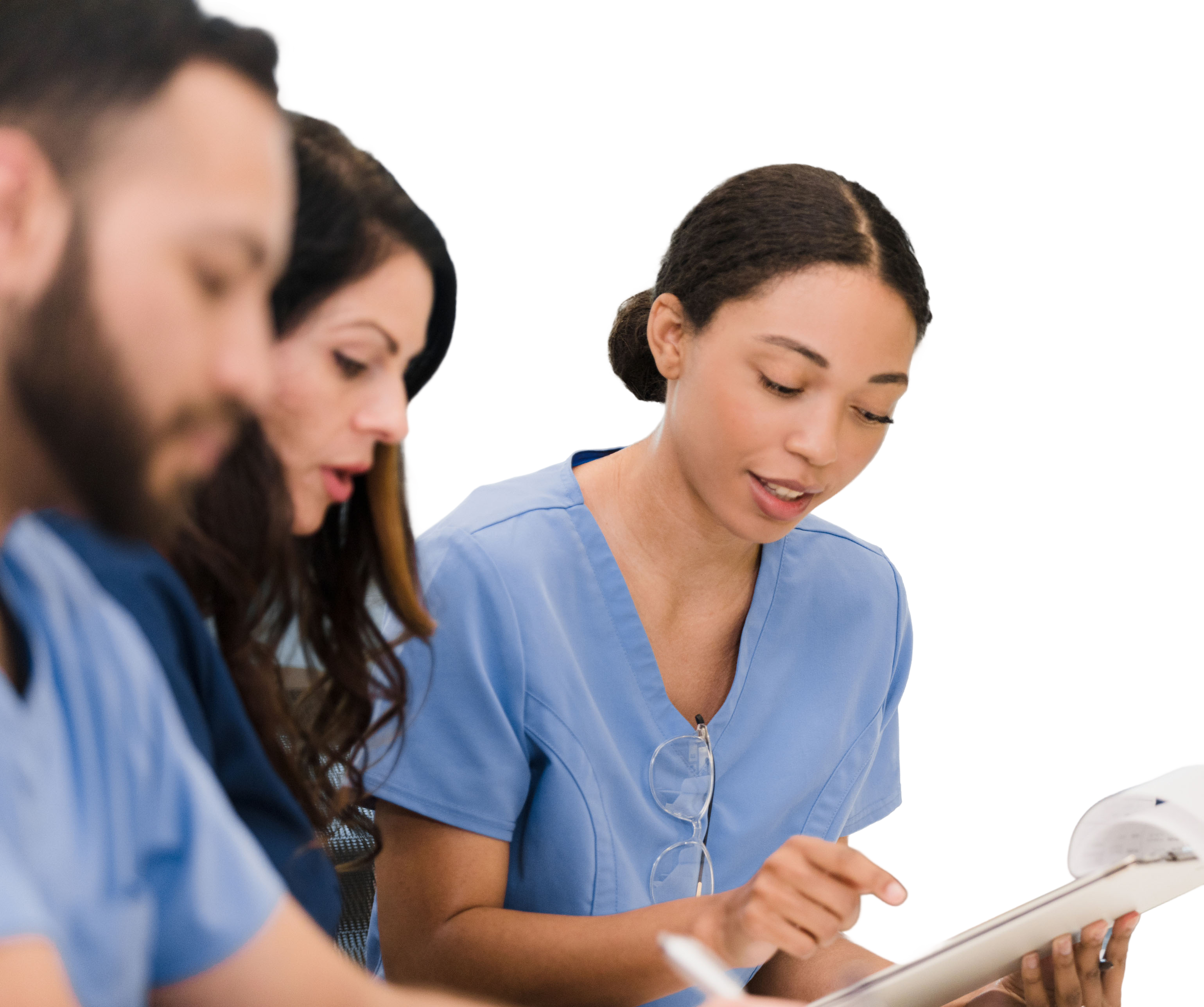 A render of three white cylindrical columns, against a warm creme background
